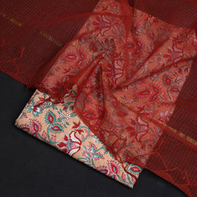 Beige - 2pc cotton sanganeri kurta with plain dupatta 15