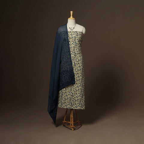 2pc cotton unstitched dress material with jewellery set 17