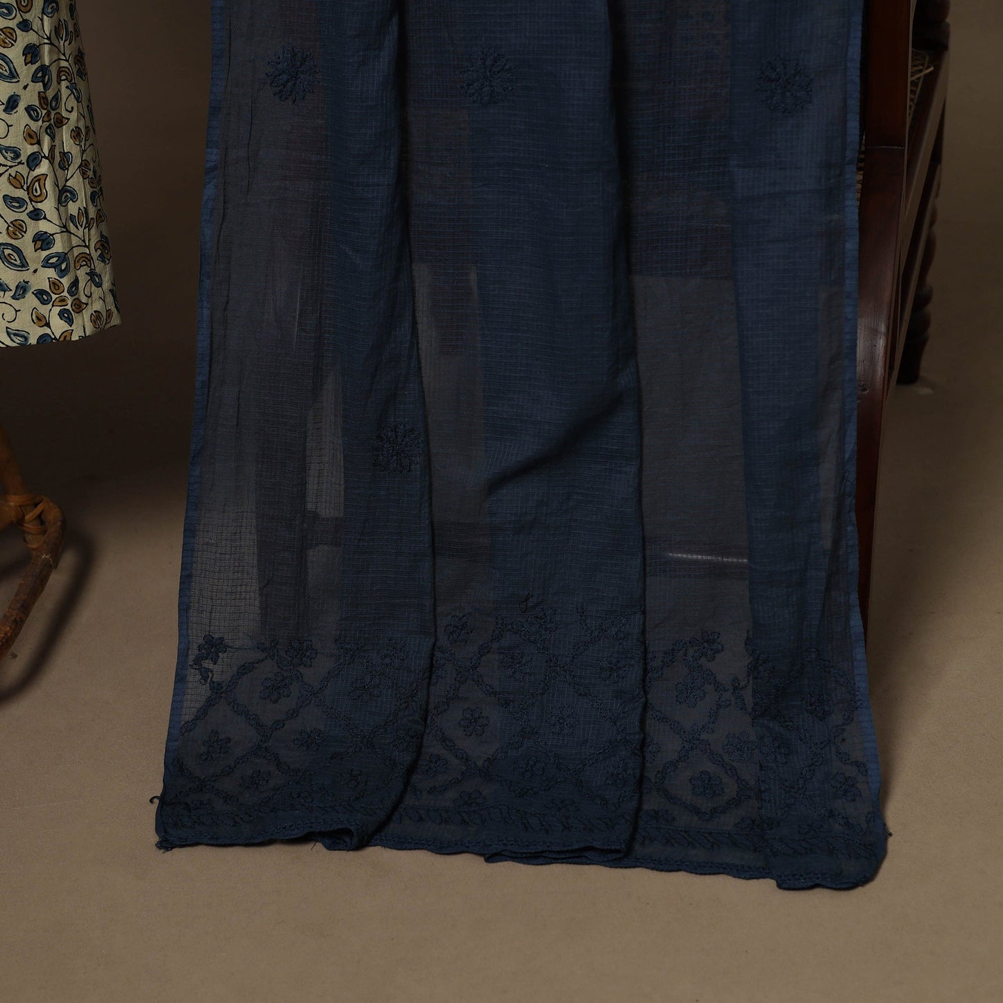 2pc cotton unstitched dress material with jewellery set 17