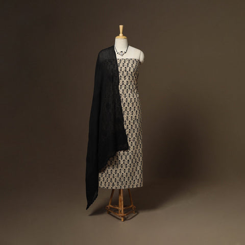 2pc cotton unstitched dress material with jewellery set 33