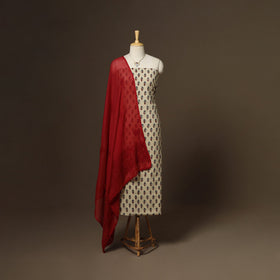 2pc cotton unstitched dress material with jewellery set 38