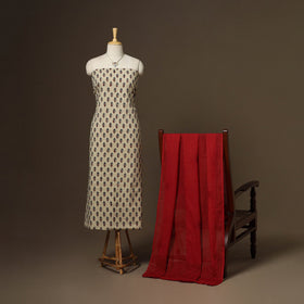 2pc cotton unstitched dress material with jewellery set 38