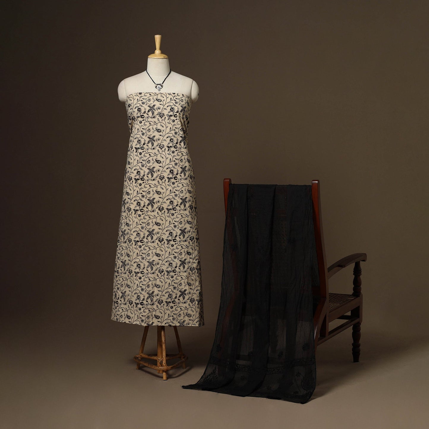 2pc cotton unstitched pedana kalamkari dress material