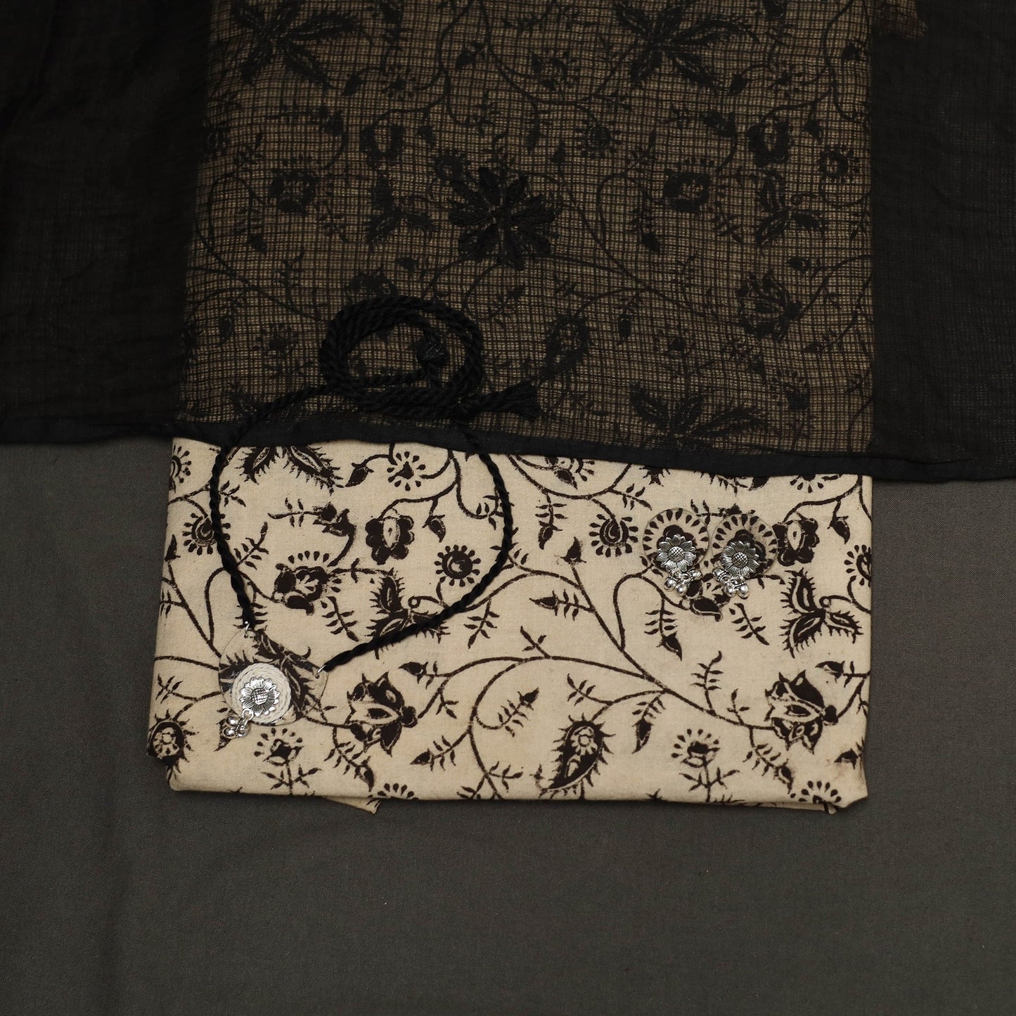 2pc cotton unstitched pedana kalamkari dress material