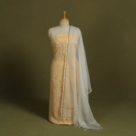 2pc Hand Embroidery Kota Doria Chikankari Dress Material 