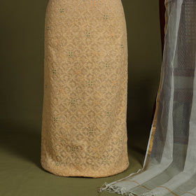 2pc Hand Embroidery Kota Doria Chikankari Dress Material 