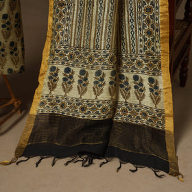 Beige - 2pc linen silk natural dyed unstitched dress