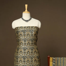 Beige - 2pc linen silk natural dyed unstitched dress