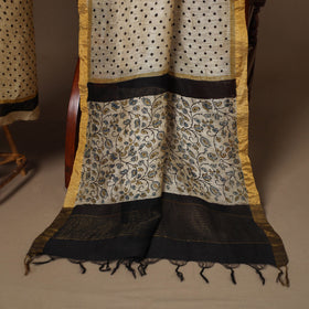 Beige - 2pc linen silk unstitched dress material 06