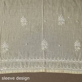 Beige - 2pc mul chanderi semi stitched hand beads work