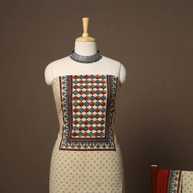 Beige - 2pc natural dyed cotton unstitched dress material