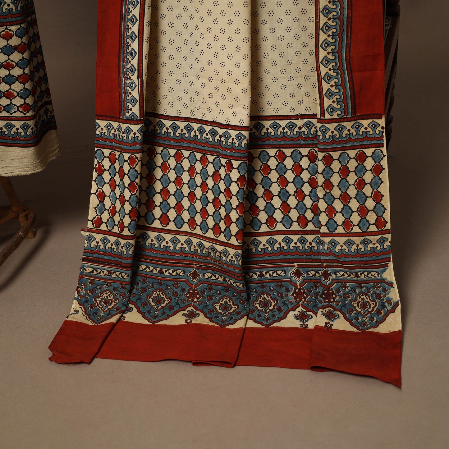 Beige - 2pc natural dyed cotton unstitched dress material