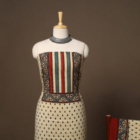 Beige - 2pc natural dyed cotton unstitched dress material