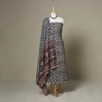 Beige - 2pc pedana cotton unstitched kalamkari dress