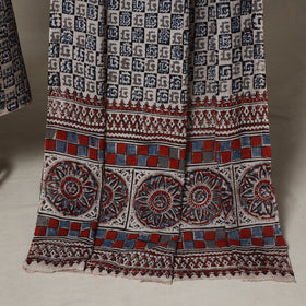 Beige - 2pc pedana cotton unstitched kalamkari dress