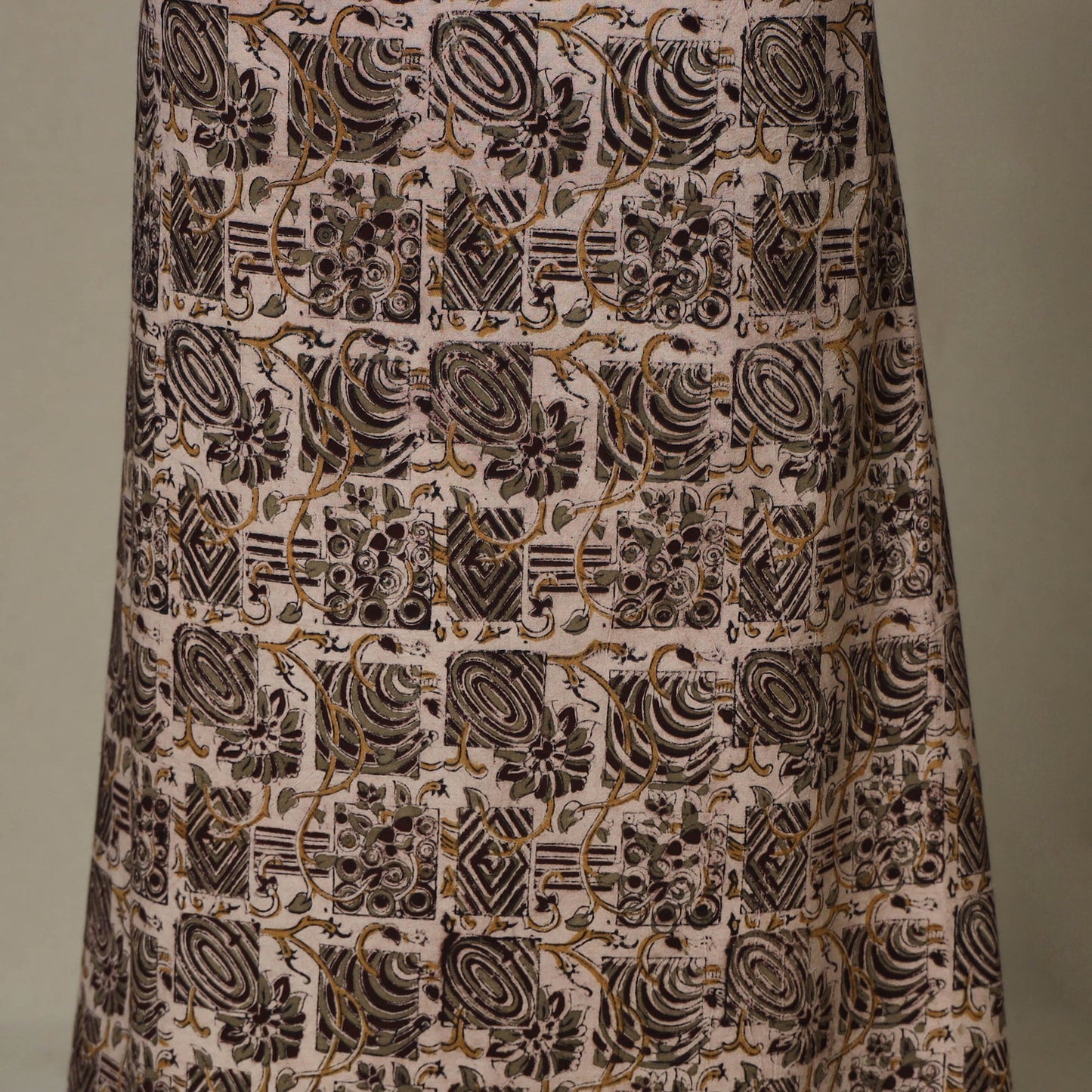 Beige - 2pc pedana cotton unstitched kalamkari dress