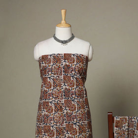 Beige - 2pc pedana cotton unstitched kalamkari dress