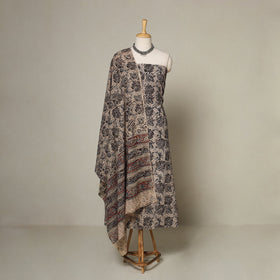Beige - 2pc pedana cotton unstitched kalamkari dress