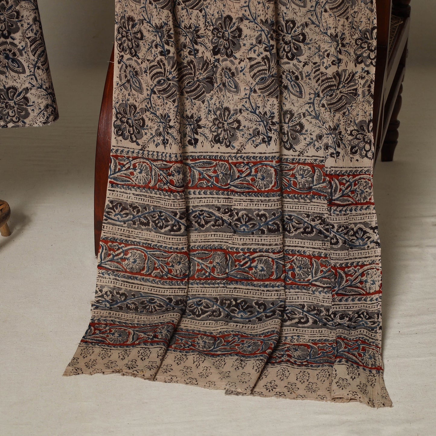 Beige - 2pc pedana cotton unstitched kalamkari dress