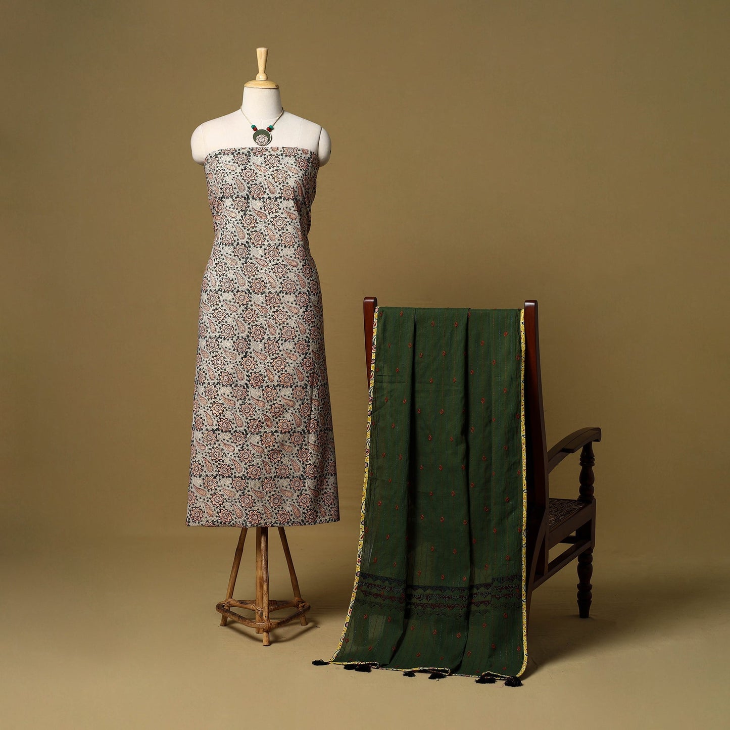 2pc pedana cotton unstitched kalamkari dress material