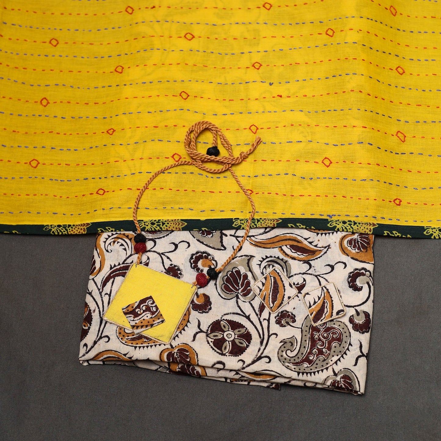 2pc pedana cotton unstitched kalamkari dress material