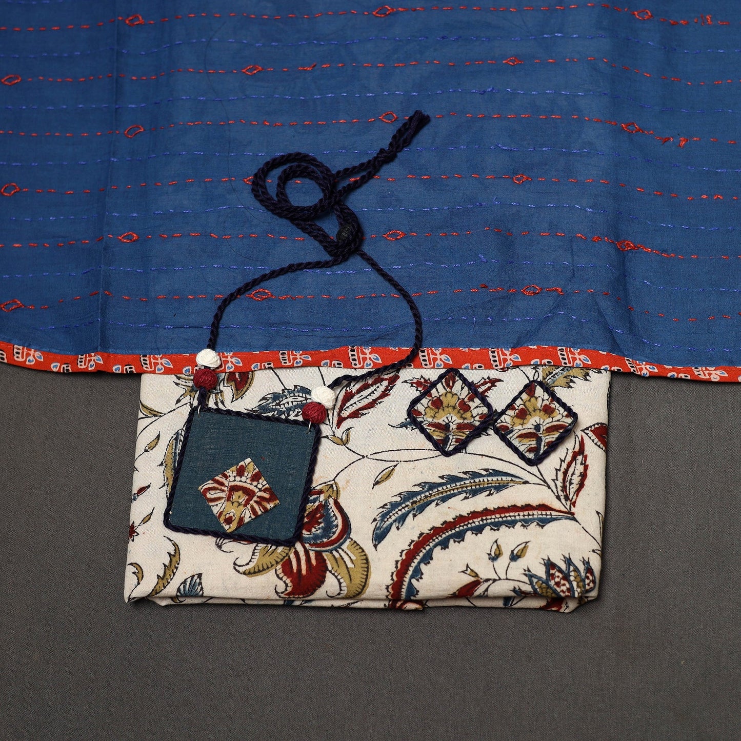 2pc pedana cotton unstitched kalamkari dress material