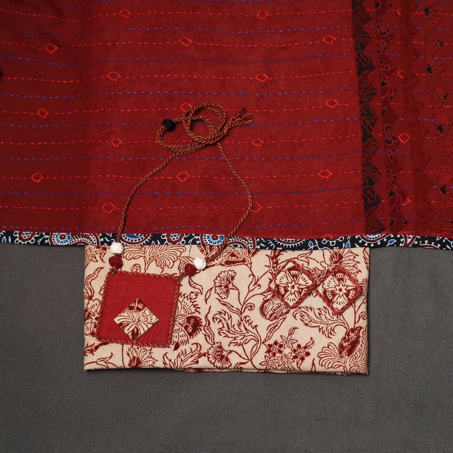 2pc pedana cotton unstitched kalamkari dress material
