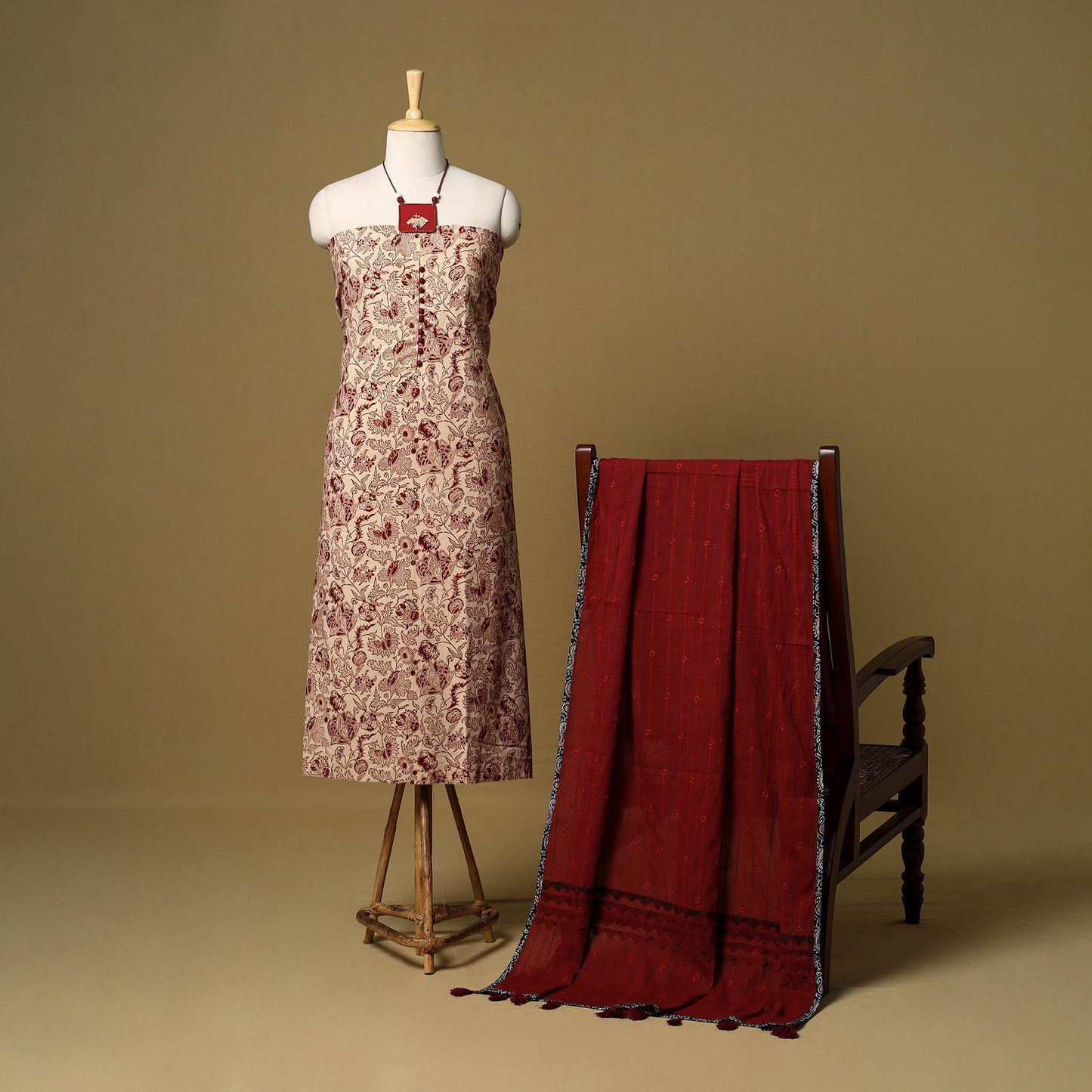 2pc pedana cotton unstitched kalamkari dress material