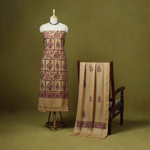 3pc chain stitch aari embroidered merino wool unstitched