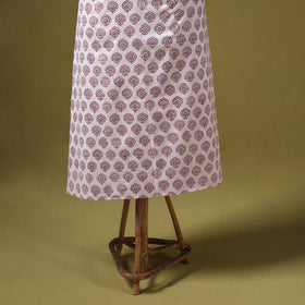 Beige 3pc Cotton Bagh Print Dress Material with Jewellery Set 