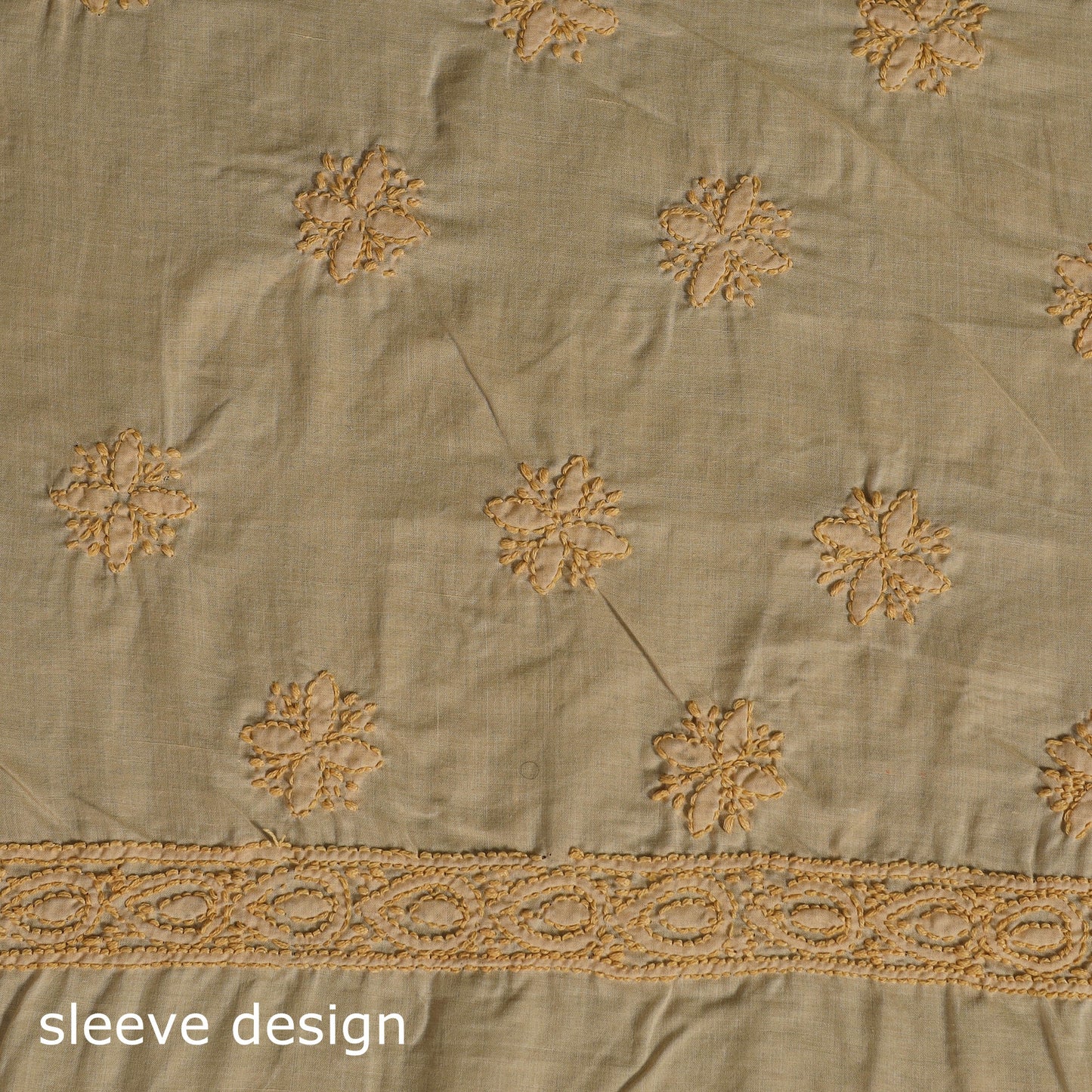 Buy Orange 3pc Cotton Lucknow Embroidery Chikankari Dress Material