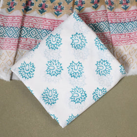 Beige - 3pc cotton sanganeri unstitched dress material 04