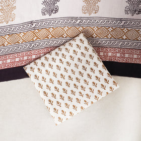 Beige - 3pc cotton unstitched bagh dress material 12