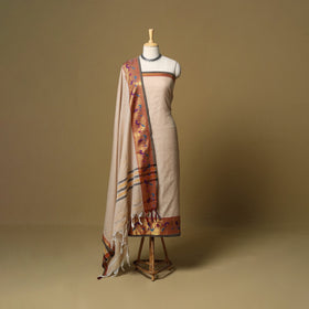 3pc cotton unstitched dharwad dress material with border 45