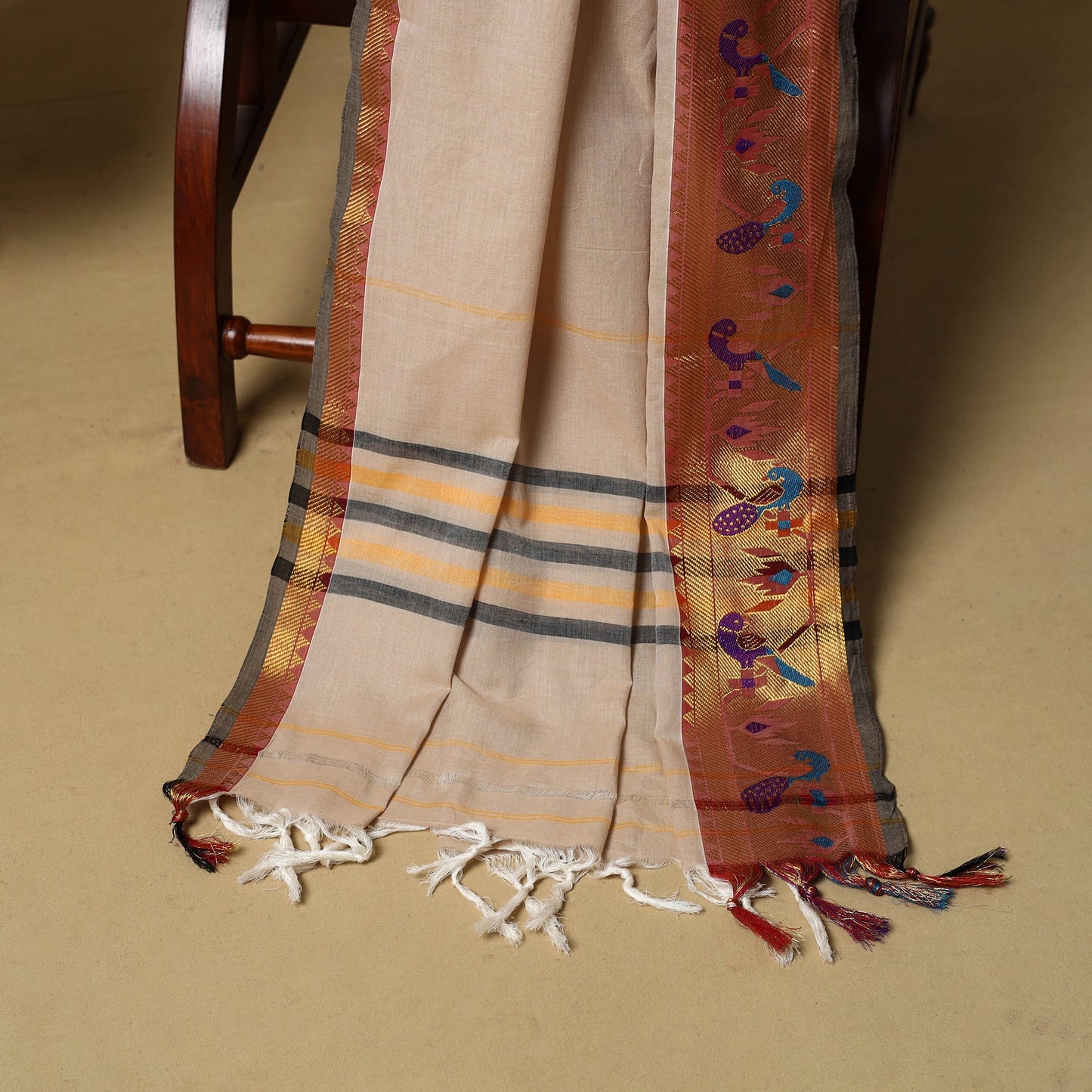 3pc cotton unstitched dharwad dress material with border 45