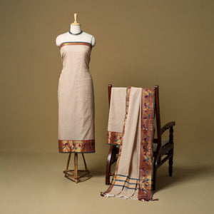 3pc cotton unstitched dharwad dress material with border 45