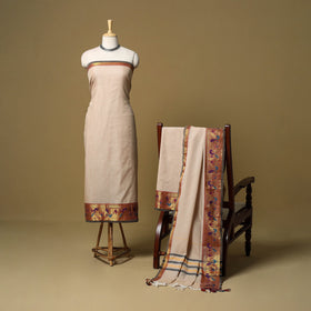 3pc cotton unstitched dharwad dress material with border 45