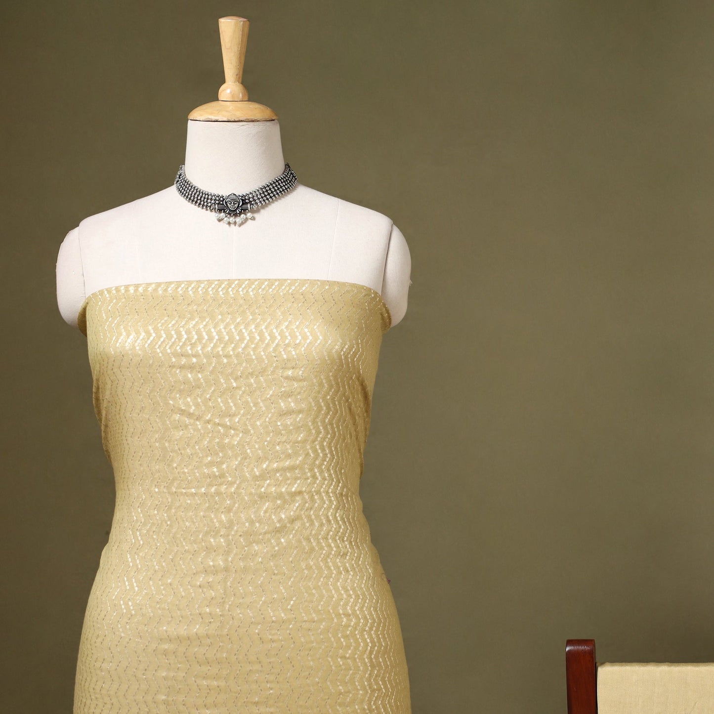  2pc Cotton x Viscose Zari Banarasi Dress Material 