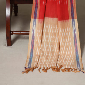 Beige - 3pc handloom cotton unstitched pochampally ikat