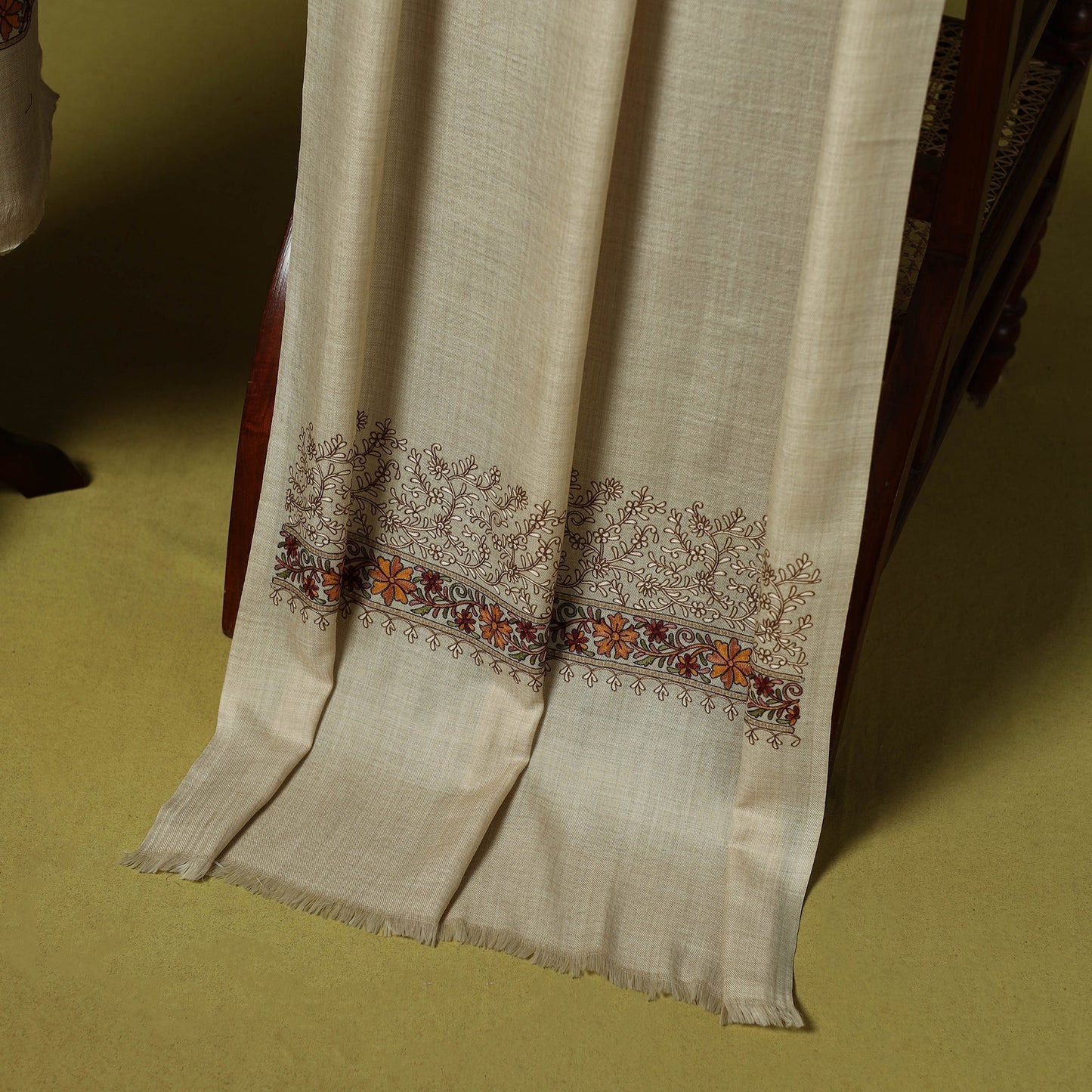 3pc heavy chain stitch embroidered merino wool unstitched