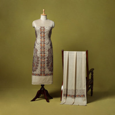 3pc heavy chain stitch embroidered merino wool unstitched