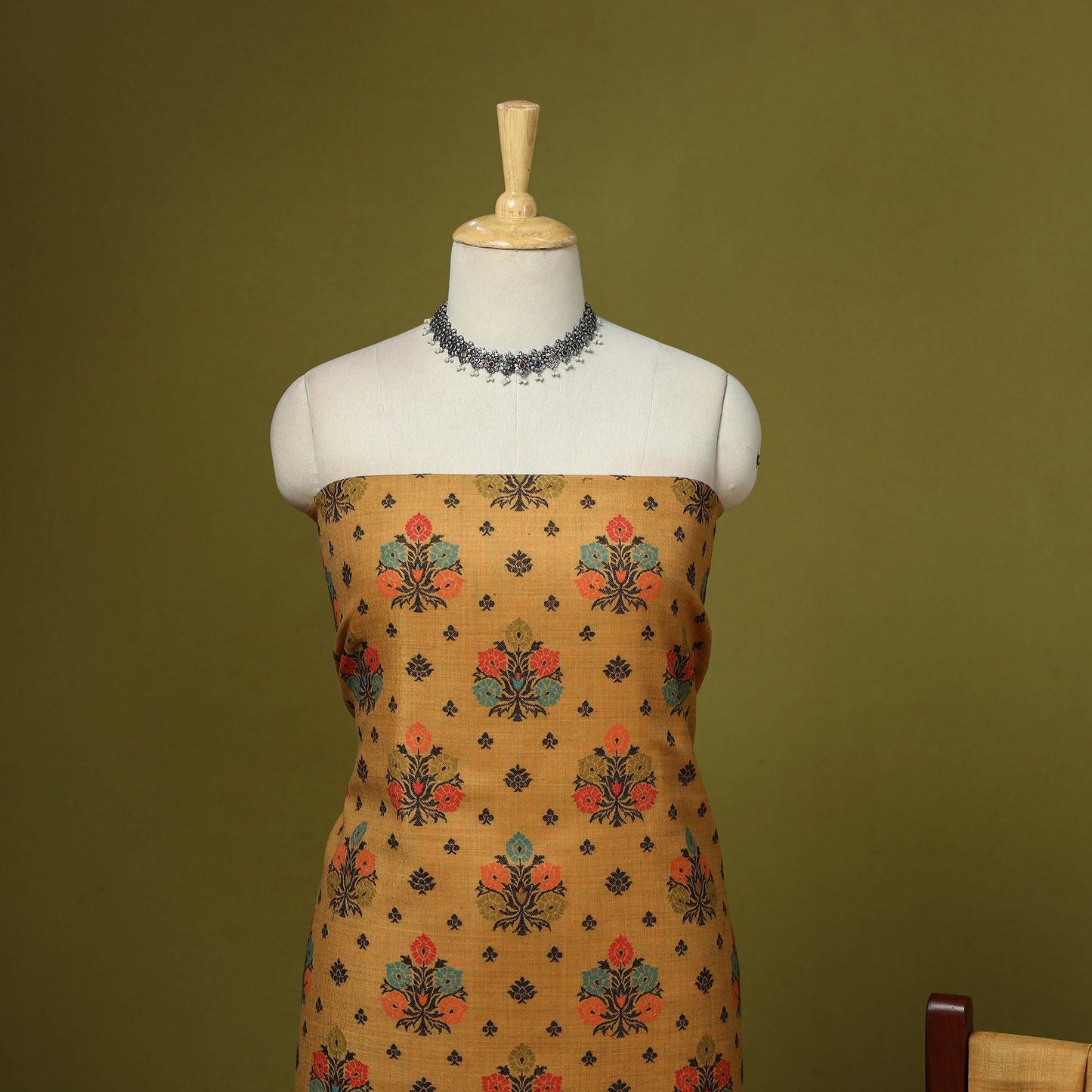 3pc jacquard weave merino wool unstitched dress material 35