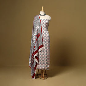 Beige - 3pc modal silk unstitched bagh dress material 25