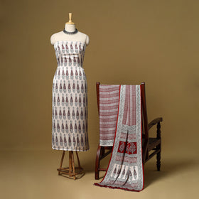 Beige - 3pc modal silk unstitched bagh dress material 26