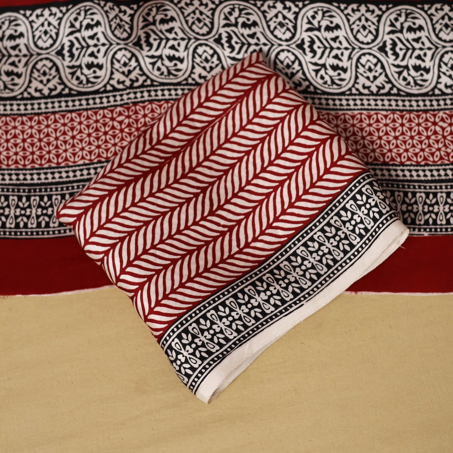 Beige - 3pc modal silk unstitched bagh dress material 31