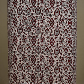 White - 3pc Modal Silk Unstitched Bagh Print Suit Material Set 