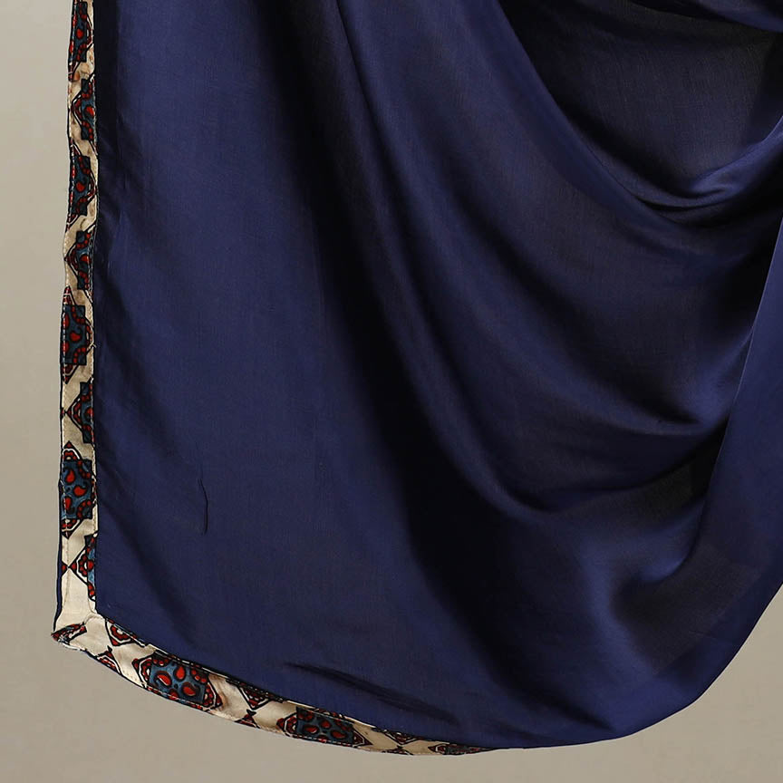 Beige - 3pc Modal Silk Ajrakh Print Kurta with Plain Dupatta 07