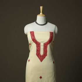 Aari hand embroidery cotton 2pc unstitched dress material