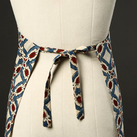 Beige - cotton apron with pocket 46 - handcrafted