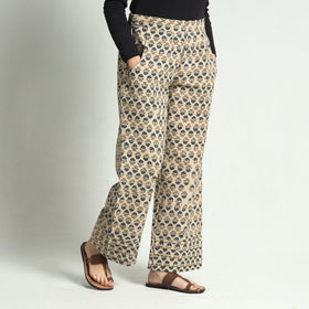 Buy Ajrakh Block Printed Cotton Elasticated Palazzo Online at iTokri.com